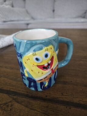 SpongeBob SquarePants 3D Ceramic Mug - Teal & Yellow